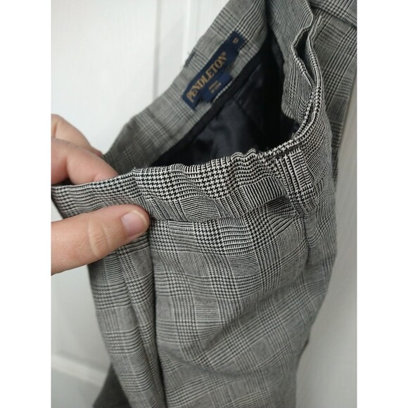 Pendleton Woman 12 Glen Checked Trouser Pants Lined 100 Virgin Wool USA - Picture 9 of 10